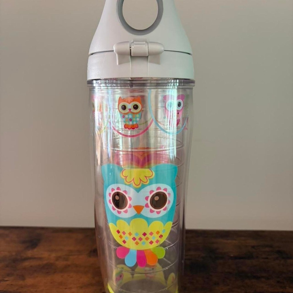 Tervis Owl Water Bottle 24oz Double Wall Insulated School Gym Workout Travel